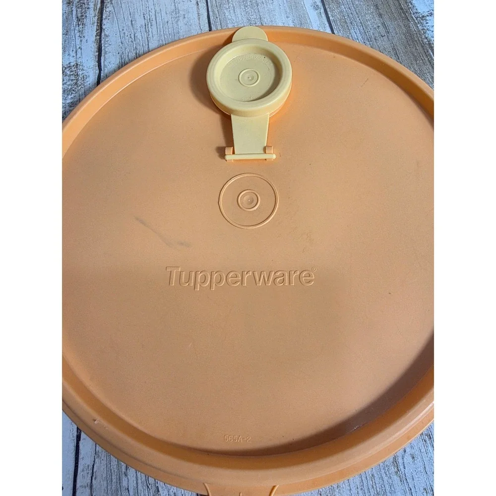 Tupperware 5L Storage Bucket Vented Lid Handle Bubble Print 4653A-1 Retro Orange - Picture 4 of 8